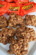 Reeses Krispies was pinched from <a href="http://www.ohsweetbasil.com/2011/11/reeses-krispies.html" target="_blank">www.ohsweetbasil.com.</a>