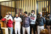 The five suspects in the Senzo Meyiwa trial, seen in court on Friday November 27 2020.