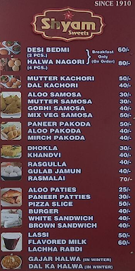 Sharma Sweets menu 2