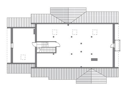 Dom na górce - C184 - Rzut poddasza do indywidualnej adaptacji (59,7 m2)