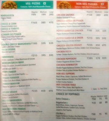 Domino's Pizza menu 