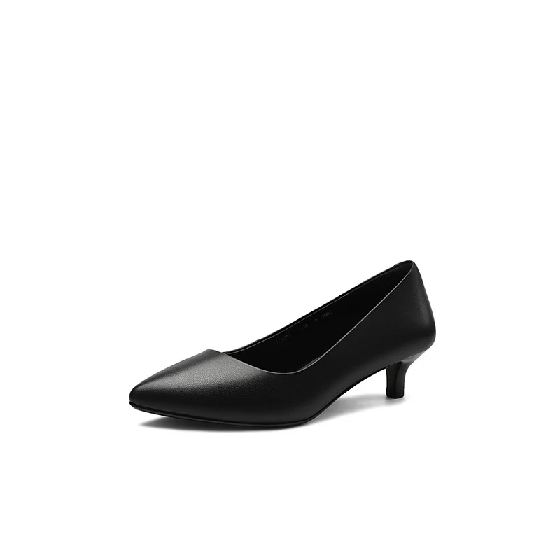 Zapatos de trabajo profesionales de tacón alto con punta fina para mujeres, elegantes y cómodos para largas jornadas.
