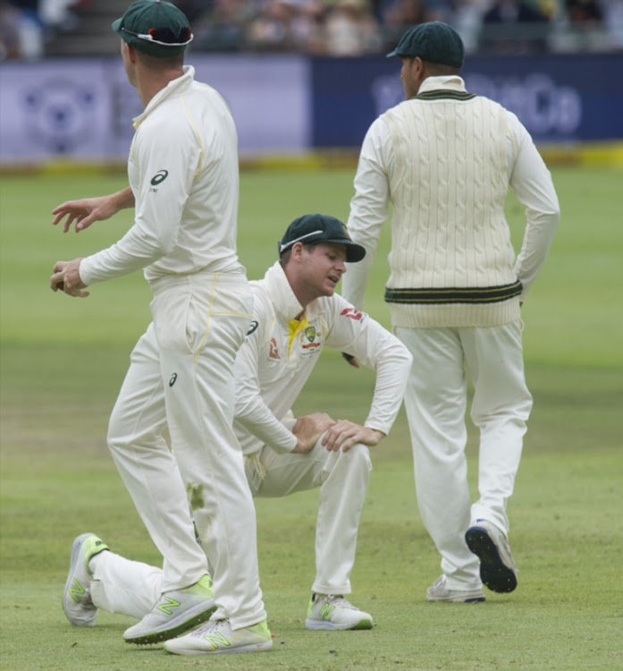 A disappointed Steve Smith after dropping Aiden Markram of South Africa during day 3 of the 3rd Sunfoil Test match between South Africa and Australia at PPC Newlands on March 24, 2018 in Cape Town, South Africa.