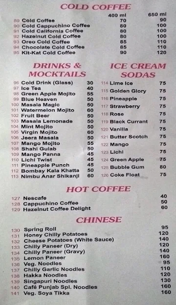 Cafe Punjab menu 