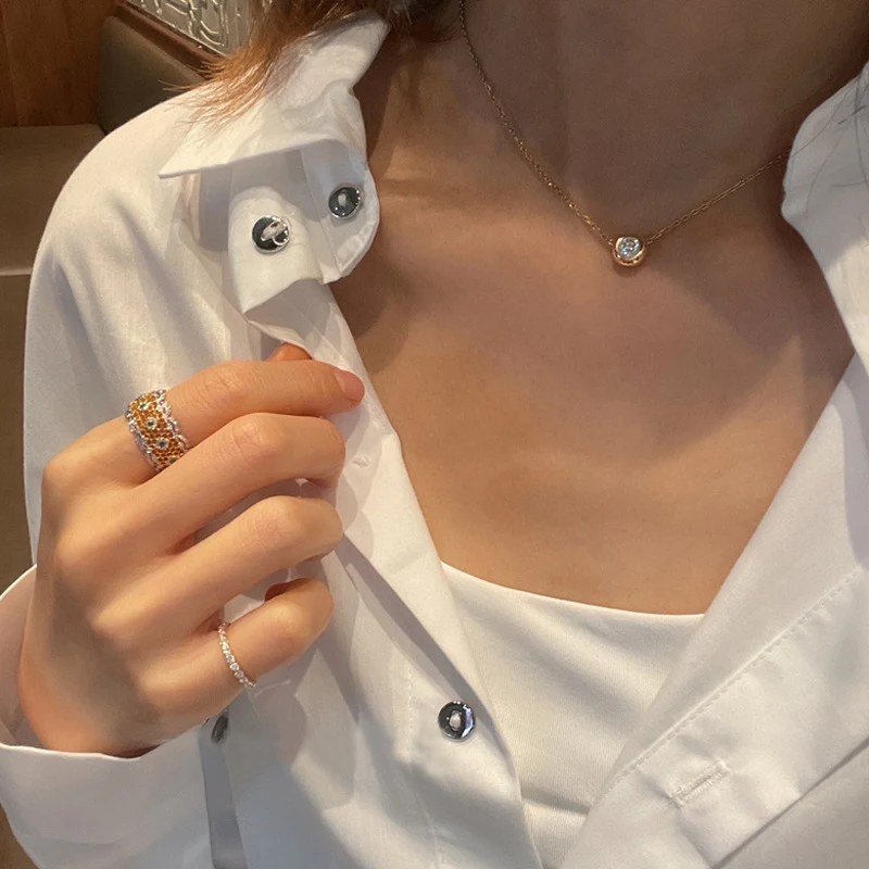 S925 Sterling Zilveren Enkele Diamant Bubble Ketting, een perfect cadeau voor haar. Draag deze elegante ketting elke dag.