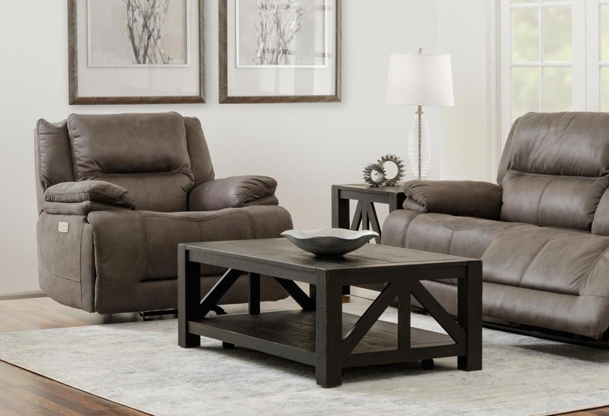 Brown Reclining Sofa &amp; Recliner in Living Room 