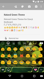 Natural Green Emoji Keyboard - náhled