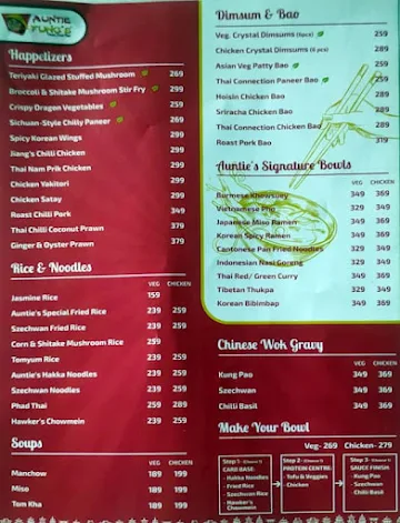 Auntie Fung's - Asian Street Food menu 