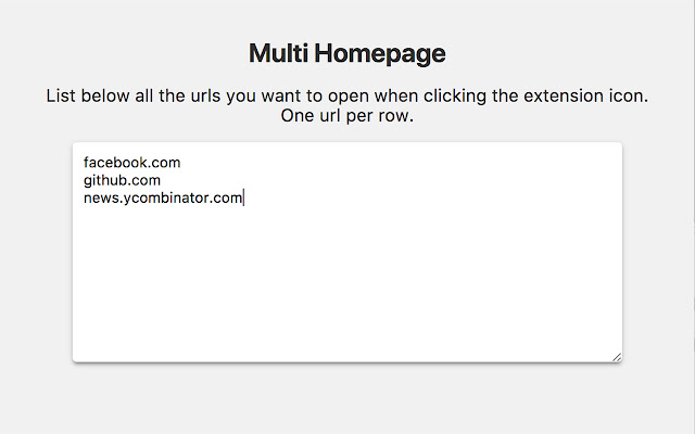 Multi Homepage chrome extension