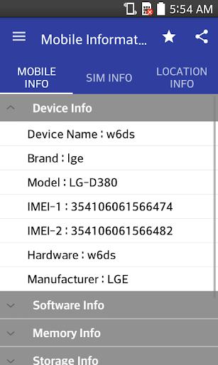 Mobile SIM and Location Info