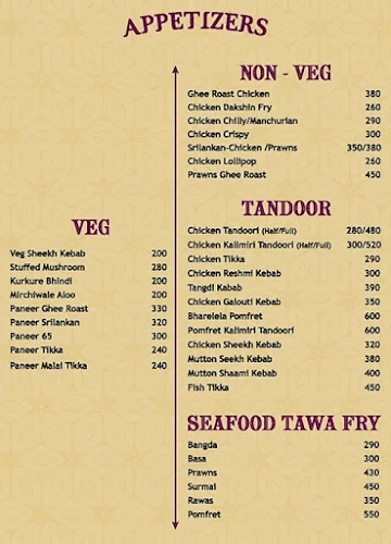 Veeraswamy menu 