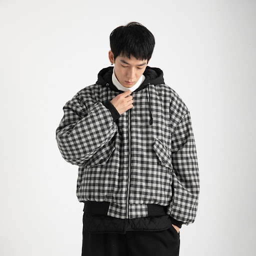 Title 4, Checked Quilted Hooded Jackets for Hipster Guys...