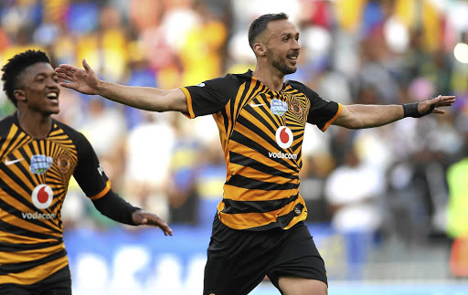 Samir Nurkovic of Kaizer Chiefs celebrates after scoring a late equaliser against Cape Town City on Saturday. The striker could start up front alongside Leonardo Castro, according to coach Ernst Middendorp.