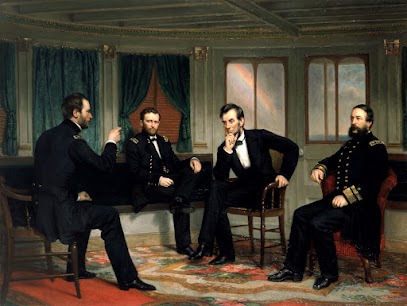 Image from https://www.history.com/news/lincoln-grant-and-sherman-huddle-up-150-years-ago