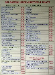 Sri Ganesh Juice Junction And Chats menu 3