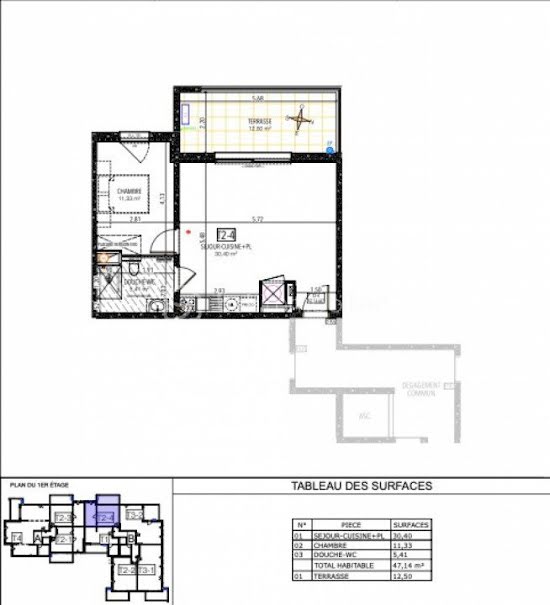 Vente appartement 2 pièces 47 m² à Ajaccio (20000), 199 000 €