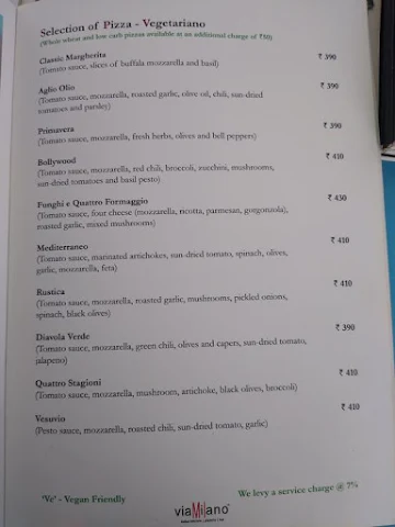 Via Milano menu 