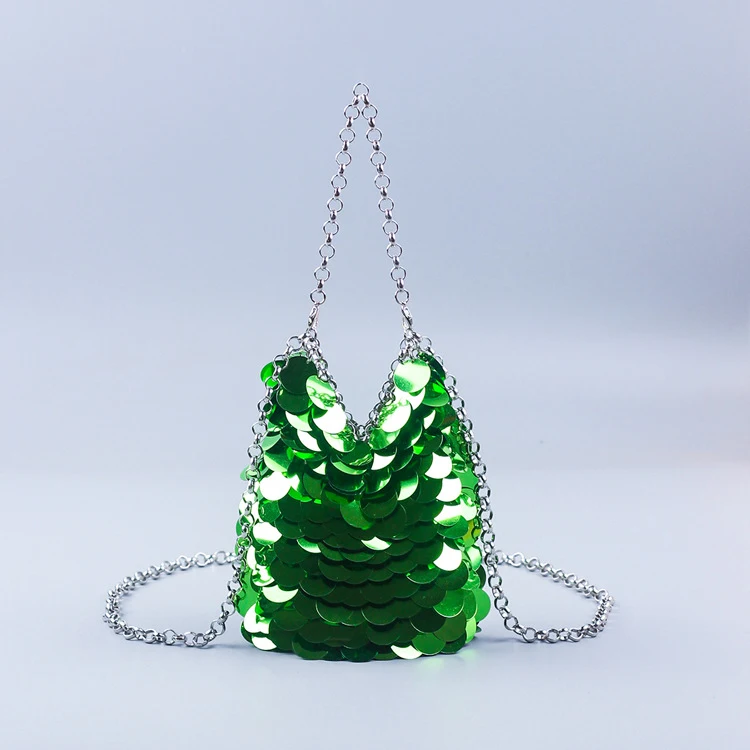 Geweven crossbody mobiele telefoon tas met pailletten voor dames, perfect voor banketten. Stijlvol en praktisch design.