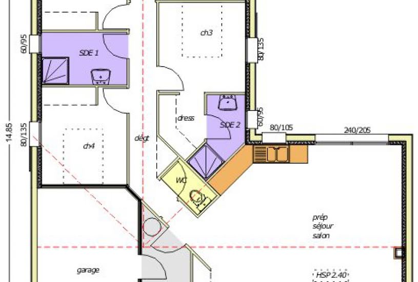  Vente Terrain + Maison - Terrain : 863m² - Maison : 104m² à Sainte-Hermine (85210) 