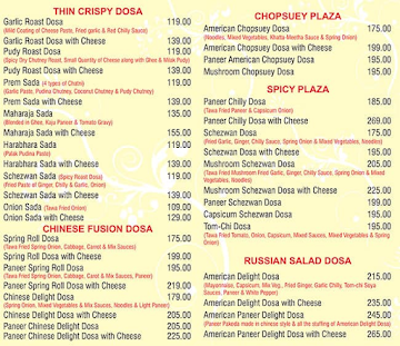 Dosa Plaza menu 