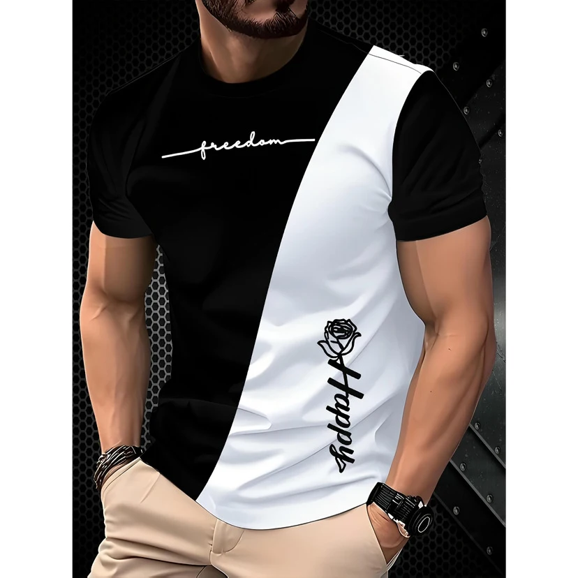 Herren Kurzarm T-Shirt Business Casual Serie 3D-Digitaldruck. Stilvolles Outfit für den modernen Mann. Bequem, atmungsaktiv und einfach zu tragen.