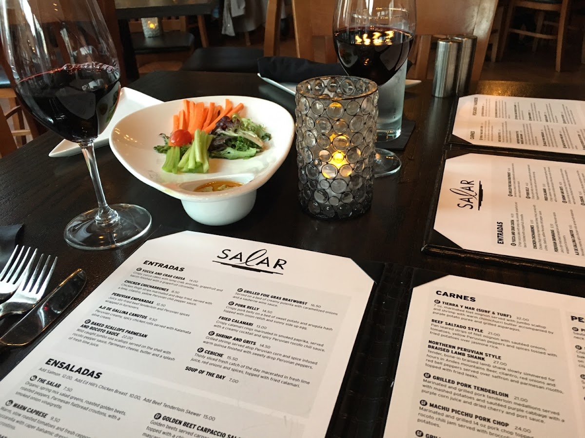 Salar Restaurant and Lounge gluten-free menu