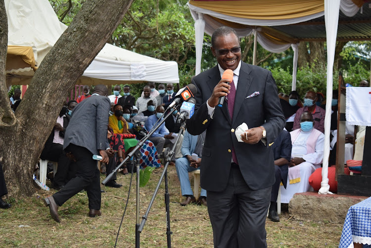 Former Nairobi governor Evance Kidero speaks during thanksgiving ceremony at Homa Bay ACK on January 10,2021