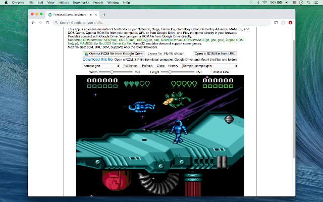 Screenshot of Personal Game Emulators for Browser