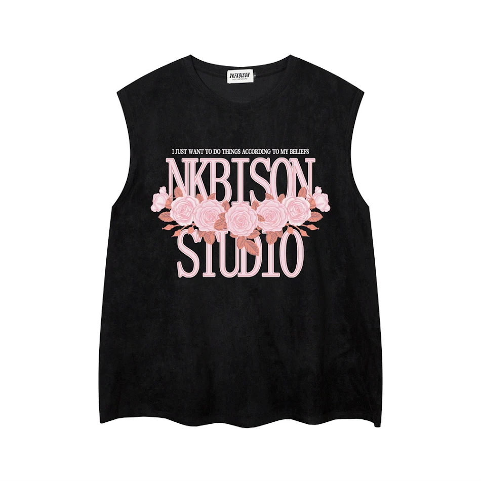 Heren bloemenletterprint vest. Maak een statement met deze unieke vest. Ideaal voor een casual look of een speciale gelegenheid. Val op met stijl.