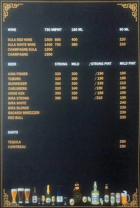 Shruti Restaurant & Bar menu 