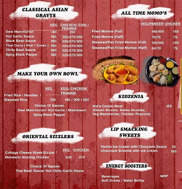 Chopsticks Gully menu 