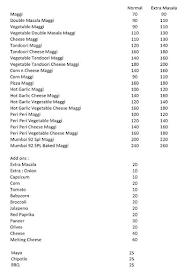 Mumbai 92 Maggi Junction menu 1