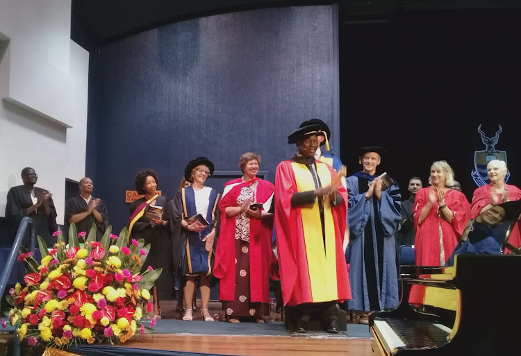 Former Deputy Chief Justice Dikgang Moseneke was honoured with a doctorate's degree by Wits University