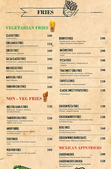 Rolling Crunchys menu 