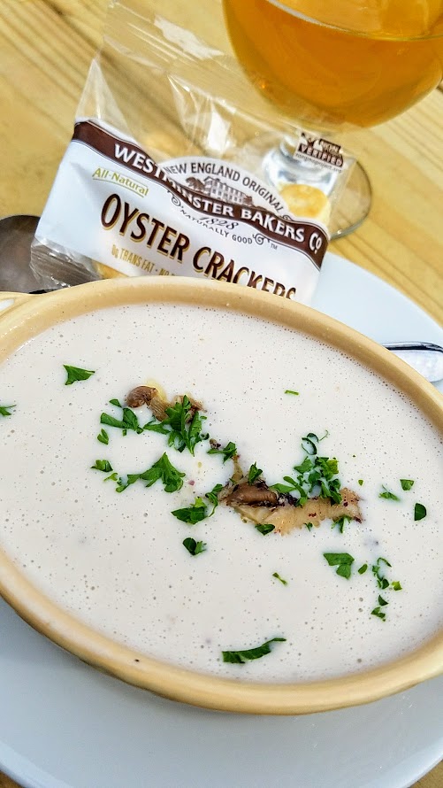 Of Roots and Blooms pops up every Wednesday at Bottles on Fremont and Sundays at Culmination Brewing offering rotating vegan delights. This Of Roots and Blooms vegan food example is their Vegan Oyster Stew with cashew potato cream and oyster mushrooms, served with oyster crackers