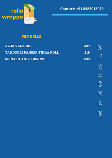 Rolla Wrappa menu 