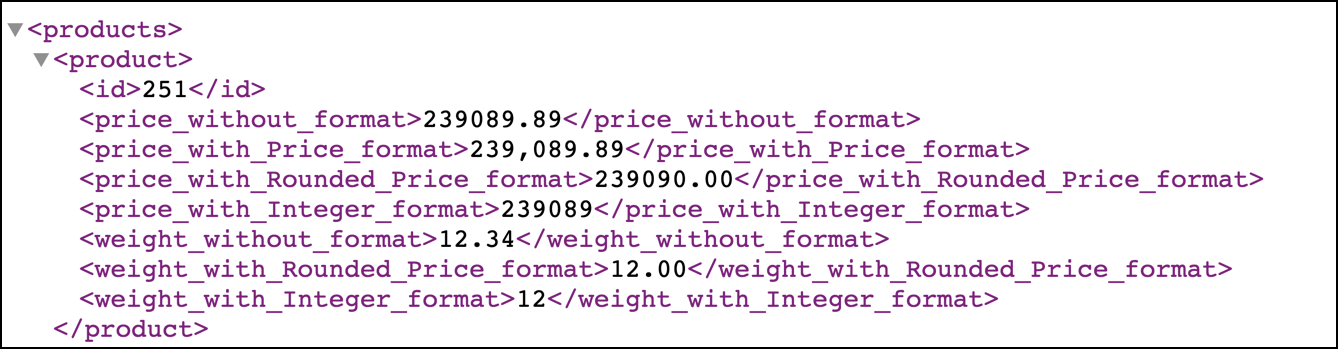 Price Format Output