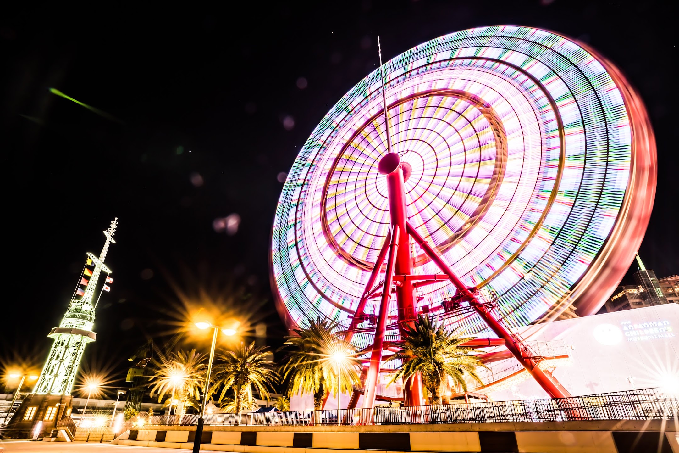 Kobe mosaic ferris wheel night view2