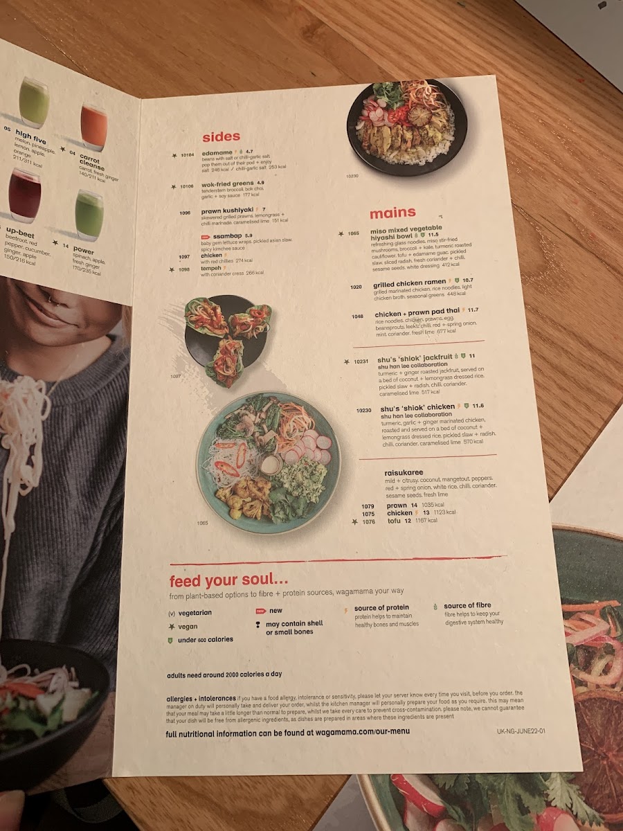 Wagamama gluten-free menu