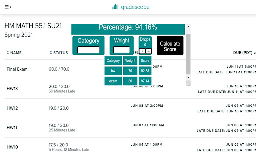 Gradescope Calculator