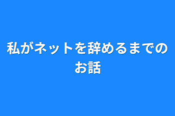 私がネットを辞めるまでのお話