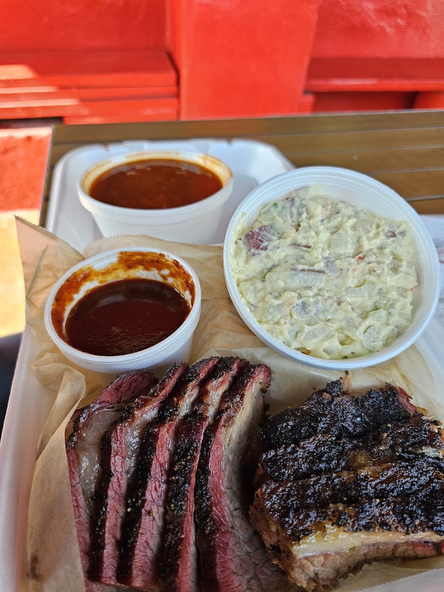 Tri Tip, Brisket, Potatie Salad and Baked Beans