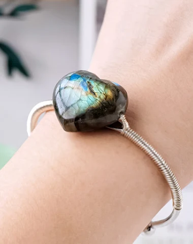 Handgeweven maansteen damesarmband - 0