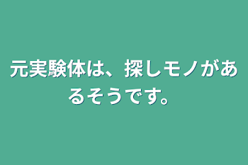 元実験体は、探しモノがあるそうです。