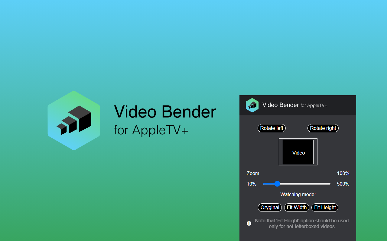 Apple TV Video Bender: rotate and zoom video Preview image 2