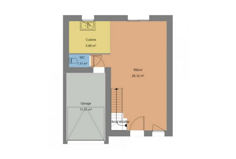  Vente Terrain + Maison - Terrain : 280m² - Maison : 74m² à Domagné (35113) 