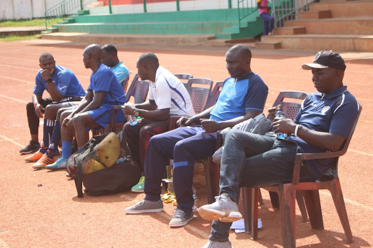 Vihiga United technical bench during their game against Shabana