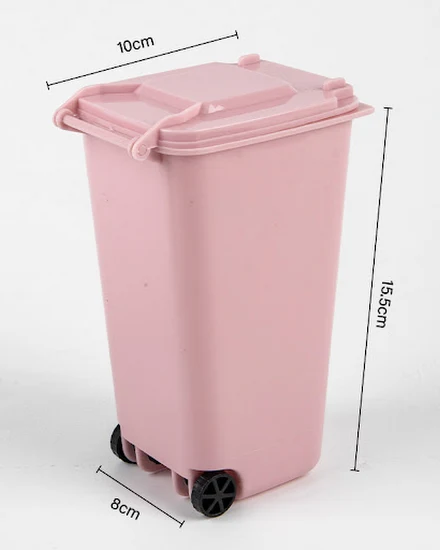 1Pcs Mini Desktop Trash Can Plastic Waste Bins With Lid H... - 1