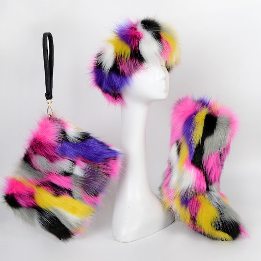 Title 5, Velvet Padded Plus Size Imitation Fox Fur Fur W...
