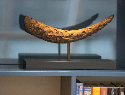 Replica of a Viking horn in the Explorers’ Lounge of Viking Sun. 